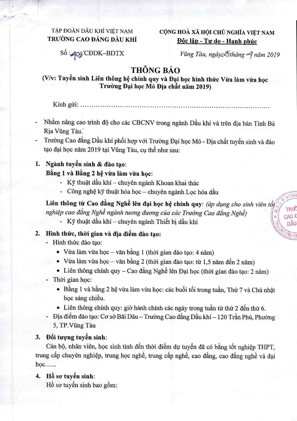 Thong Bao Tuyen Sinh Lien Thong Dh Mo Dc 2019 Page 1 Image 0001
