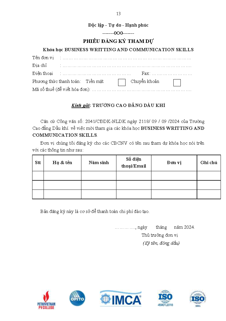 Nldk 240909cvtuyensinhkhoabusinesswrittingandcommunicationskills Page 13